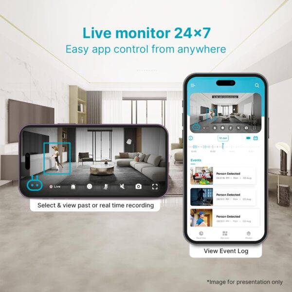 Qubo Smart 360 Ultra 2K 4MP 1440p WiFi CCTV Security Camera for Home from Hero Group | Mobile App | Two Way Talk | Night Vision | Cloud & SD Card Recording | Made in India | Alexa & OK Google | - Image 7
