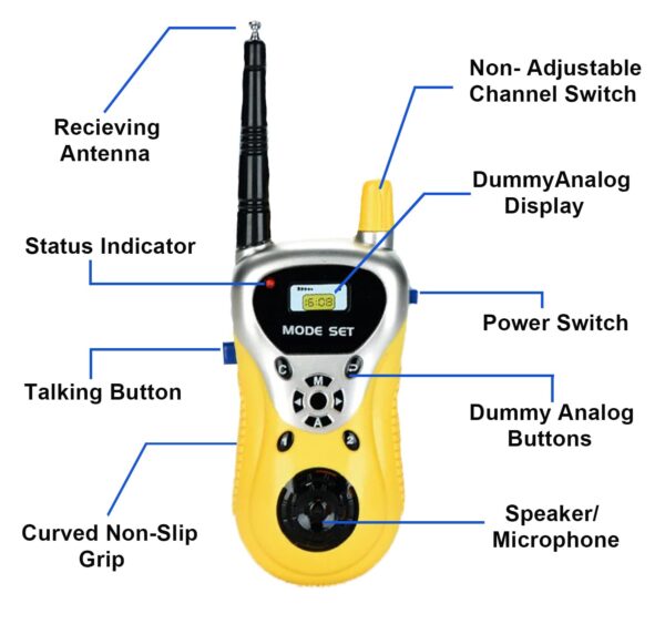 VGRASSP Walkie Talkie Toys for Kids 2 Way Radio Toy for 3-12 Year Old Boys Girls, Up to 20 Meter Outdoor Range Yellow - Image 4