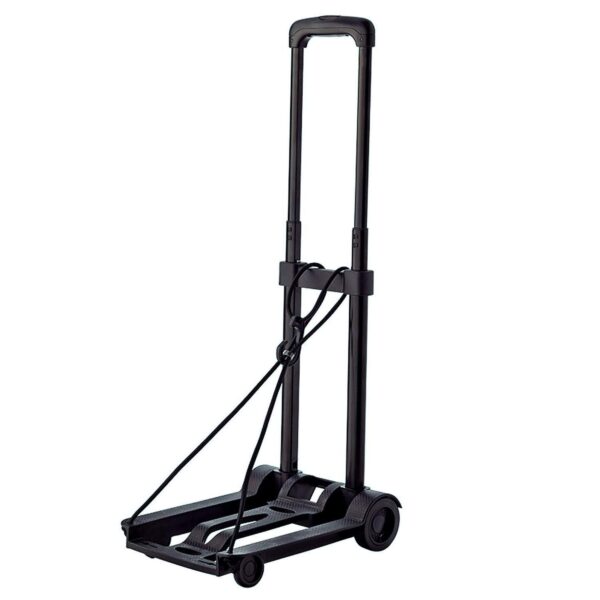 Nirvisha Plastic Two Wheels Traveling Shopping Luggage Cart Trolley with Expandable Handle Adjustment - Image 3