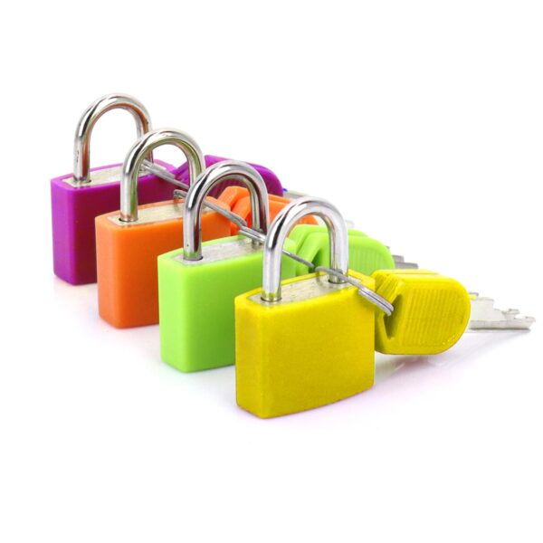 NFI essentials Set of 4 Suitcase Locks, Multicolor Luggage Padlocks Set, Lock with Keys, Small Luggage Locks, Mini Locker, Zipper Lock, Tiny Locker for School Gym Backpack - Image 10