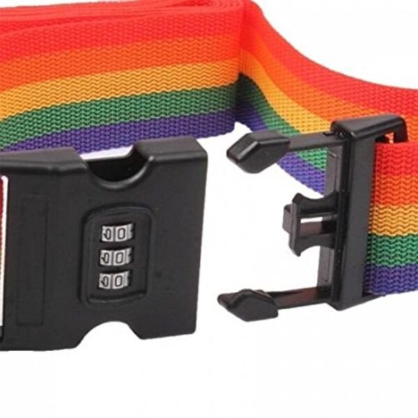 Inditradition Adjustable Nylon Luggage Strap Belt with Combination Number Lock, TSA Approved Suitcase Belt, 2 Meter (Rainbow Multicolor) - Pack of 1 - Image 5