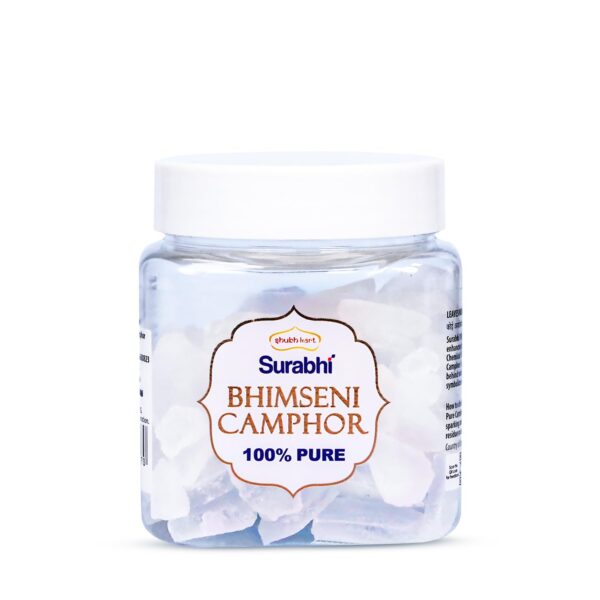 Shubhkart Surabhi Pure Organic and Original Bhimseni Camphor Kapoor Container |Purifying & Pleasant Fragrance for Pooja, Hawan, Air Freshener |Organic Camphor, Diffuser Camphor - 100 gm - Image 2