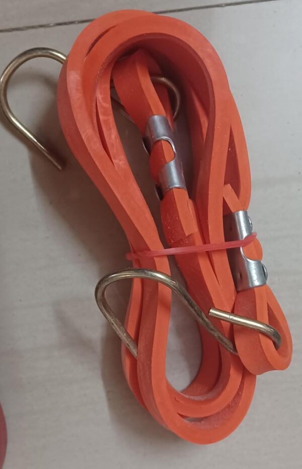 On Blow 4 Ft Length (13mm Width, 3mm Thickness) Strechable Rubber Tarp Straps Tie Down Cords Flat Rope Ideal for Tying Luggage for Bikes and Cars (Pack of 6) - Image 7
