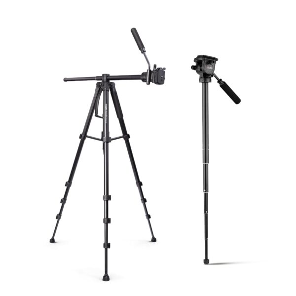 DIGITEK® (DPTR 895VD) 195 CM Tripod Cum Monopod with Aluminum Alloy & Multipurpose Head, 3-Way Head, Lightweight 590MM Folded with Carry Bag, Max Load 5Kg, Ideal for DSLR, DV Camera's - Image 2