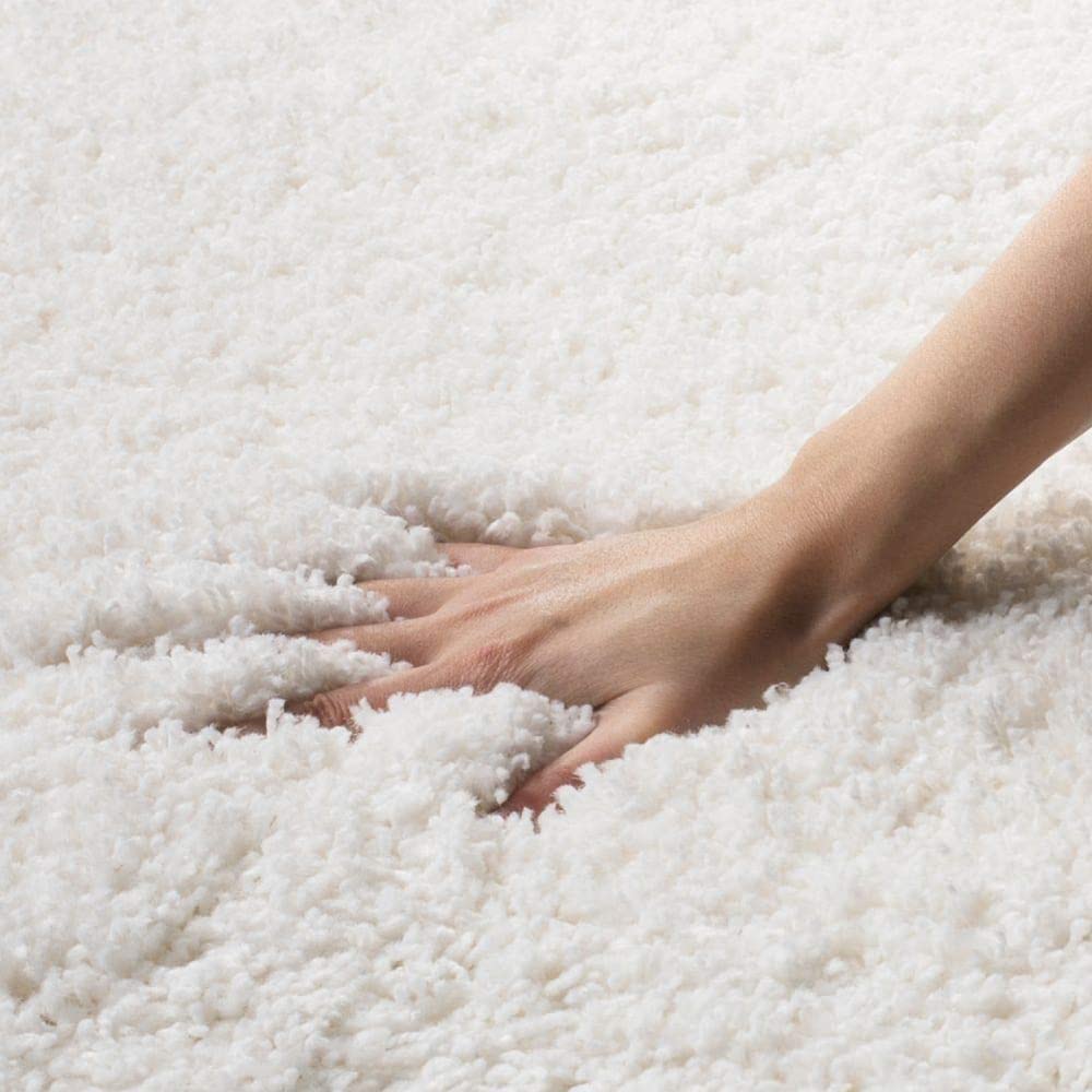ATM CARPET Hand Woven Shaggy Carpet with 2 Inch Pile Height for Living Room (Grey Color 4×6 Feet)