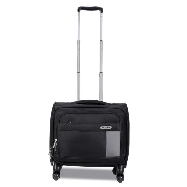NOVEX Polyester Black Small Overnighter Laptop Trolley Bags with Wheel | 4 Wheels Luggage, Lightweight - 42cm | Laptop & 3 Main Compartment, Combination Lock Backpack for Men & Women - Image 3