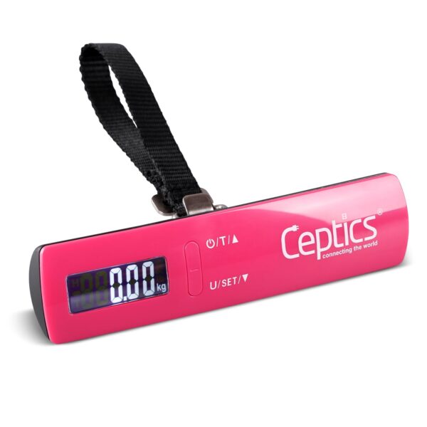 Ceptics weight machine for luggage weighing scale, luggage weighing scale capable capacity up to 50 Kg, weighing machine for luggage with LCD display luggage scale for bags, home, shop - PINK - Image 2