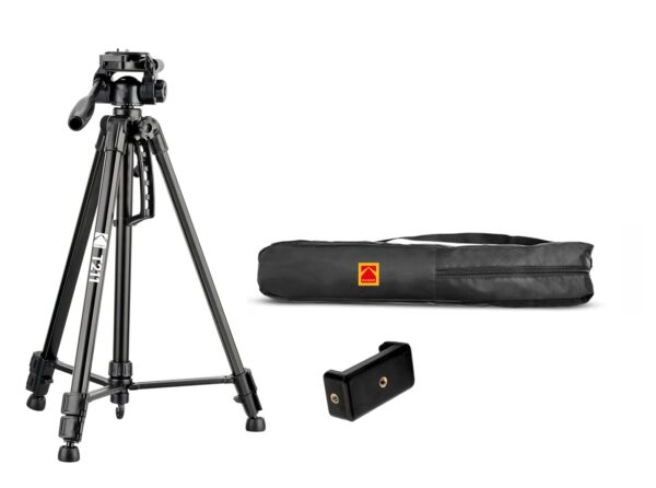 Kodak T211 Tripod for DSLR, Camera with Operating Height 5.1 Feet | Maximum Load Capacity up to 5kg| Portable and Lightweight| Aluminum Tripod with 360 Degree Ball Head| Carry Bag Included (Black) - Image 2