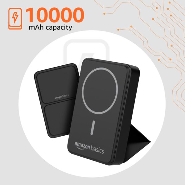 Amzon Basics 10000mAh 20W Fast Charging Power Bank and 15W Wireless Output | Type C Power Delivery (Input & Output) Quick Charge| Two Way Fast Charge | Made in India (Black) - Image 3