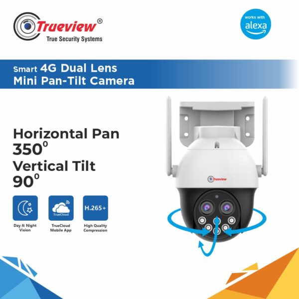 Trueview 4MP Smart CCTV Dual Lens 4G Sim Based Pan/Tilt 10X Combined Zoom Outdoor Indoor Security Camera, Water Proof, 2 Way Talk, Cloud Storage, Motion Detect, Color Night Vision, 30Mtr IR Distance - Image 6