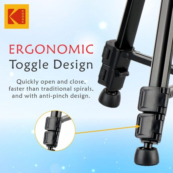 Kodak T211 Tripod for DSLR, Camera with Operating Height 5.1 Feet | Maximum Load Capacity up to 5kg| Portable and Lightweight| Aluminum Tripod with 360 Degree Ball Head| Carry Bag Included (Black) - Image 5