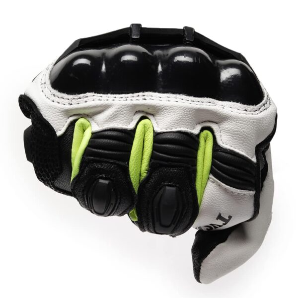 TVS Racing Race Riding Gloves for Men-Thermo-Plastic Rubber Protected, Touch Screen Compatible, & Visor Wiper Fingertips-Premium Bike Gloves for Off Roads (Black & Neon-M) - Image 4