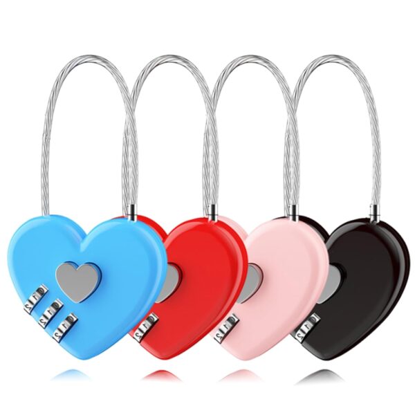 4pcs Number Lock for Bag, Small Locks for Luggage Bag, Combination Lock Zinc Alloy Steel Wire Lock, Generic Digital Lock Home Tools Luggage Lock Password Lock for Locker and Gym Bag - Image 2