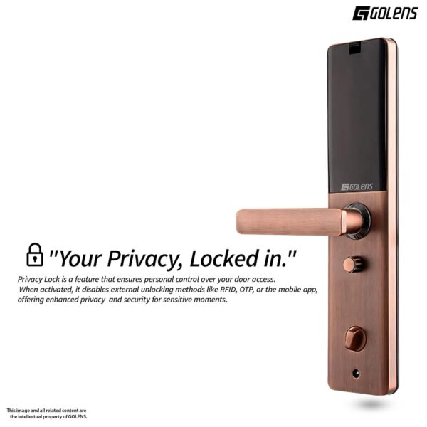 Golens X33 Pro Smart Door Lock Digital Door Lock 6-Way Unlocking | WiFi | Fingerprint | Password | RFID Access Card | Mobile App | Physical Key | OTP Access | Passage Mode (No Extra Gateway Required) - Image 8