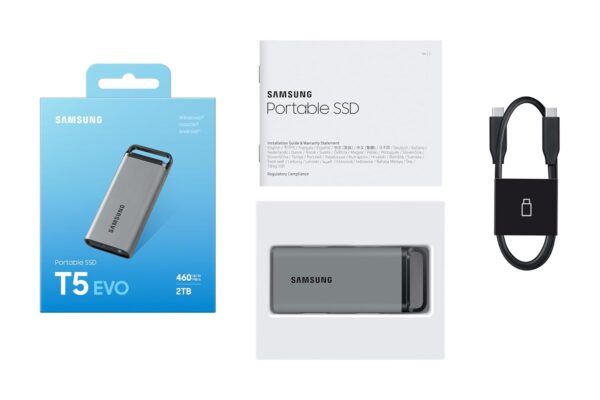 SAMSUNG T5 EVO Portable SSD 2TB, USB 3.2 Gen 1 External Solid State Drive, Seq. Read Speeds Up to 460MB/s for Gaming and Content Creation, MU-PH2T0S/WW, Black - Image 8