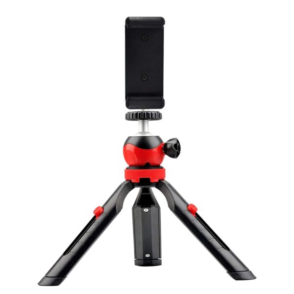 DIGITEK® (DTR-200MT) 18CM Flexible & Portable Mini Tripod with Smartphone Holder & 360° Ball Head, 1kg Load Capacity, 2 Section Adjustment, Rubber Feet, For Smartphones, Compact Cameras, GoPro Cameras - Image 2