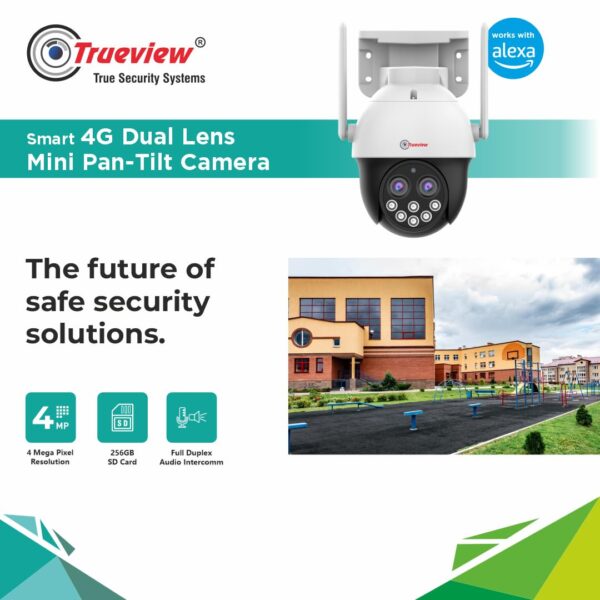 Trueview 4MP Smart CCTV Dual Lens 4G Sim Based Pan/Tilt 10X Combined Zoom Outdoor Indoor Security Camera, Water Proof, 2 Way Talk, Cloud Storage, Motion Detect, Color Night Vision, 30Mtr IR Distance - Image 5