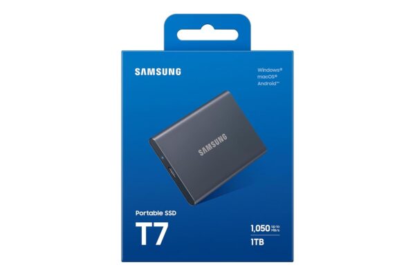Samsung T7 1TB Up to 1,050MB/s USB 3.2 Gen 2 (10Gbps, Type-C) External Solid State Drive (Portable SSD) Grey(MU-PC1T0T) - Image 9