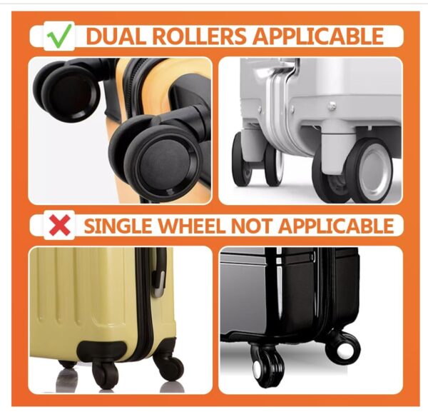 Premium Silicone Trolley Wheel Covers - Anti-Slip Luggage Protector for Dual Wheel Suitcases - Durable and Noise-Reducing (Pack of 8) - Image 9