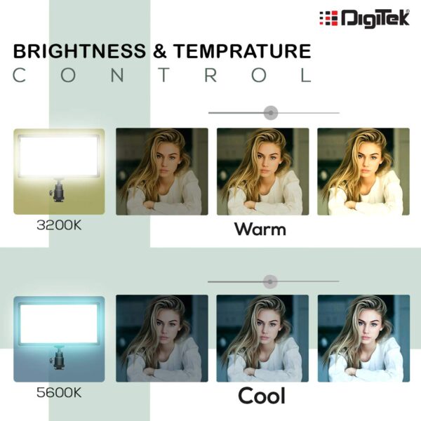 DIGITEK® LED D416 Professional Video Light & NP-750 Li-ion Battery Dimmable 3200k -5600k for YouTube Video, Product Photography, Makeup Shoot and More (LED D416 Combo) - Image 6