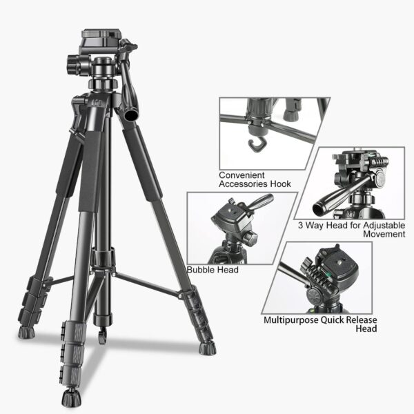 SKYCELL Tripod Stand for Mobile Phone and DSLR Camera for Best Video Recording Shoot 360 Rotaion 61 Inch (5 Feet) Suitable for iPhone - Image 8