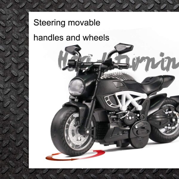 PLUSPOINT Diecast Motorcycle Toy - Dazzle White | Pull Back Bike Scale Model Racing Toy | Alloy Simulation Vehicle Superbike | for Kids Play, Adults and Car Dashboard | Perfect for Birthday Gift - Image 2