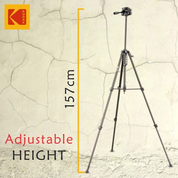 Kodak T211 Tripod for DSLR, Camera with Operating Height 5.1 Feet | Maximum Load Capacity up to 5kg| Portable and Lightweight| Aluminum Tripod with 360 Degree Ball Head| Carry Bag Included (Black) - Image 7