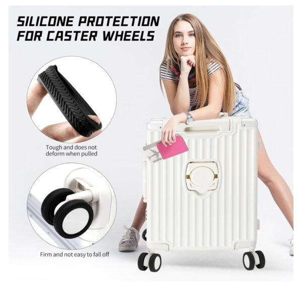 Premium Silicone Trolley Wheel Covers - Anti-Slip Luggage Protector for Dual Wheel Suitcases - Durable and Noise-Reducing (Pack of 8) - Image 7