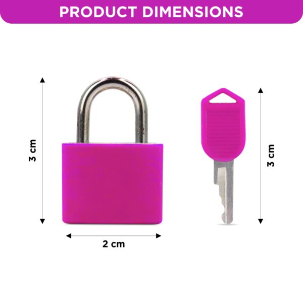 NFI essentials Set of 4 Suitcase Locks, Multicolor Luggage Padlocks Set, Lock with Keys, Small Luggage Locks, Mini Locker, Zipper Lock, Tiny Locker for School Gym Backpack - Image 5
