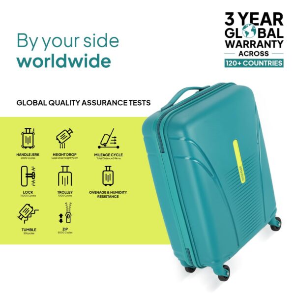 American Tourister Ivy 4 Wheel Spinner Polypropylene (Pp) 3 Pc Set Sea Green Hard Trolley Bag with TSA Lock Small, Medium & Large (55Cm + 68 Cm + 77Cm) - Image 7