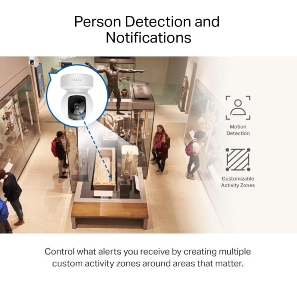 Tapo TP-Link C212 2K Pan/Tilt Indoor Home Security Smart Wi-Fi Camera for Baby Monitor| Motion Detection & Tracking | 2-Way Audio |up to 512 GB SD Card Storage|Works with Alexa & Google Home - Image 5