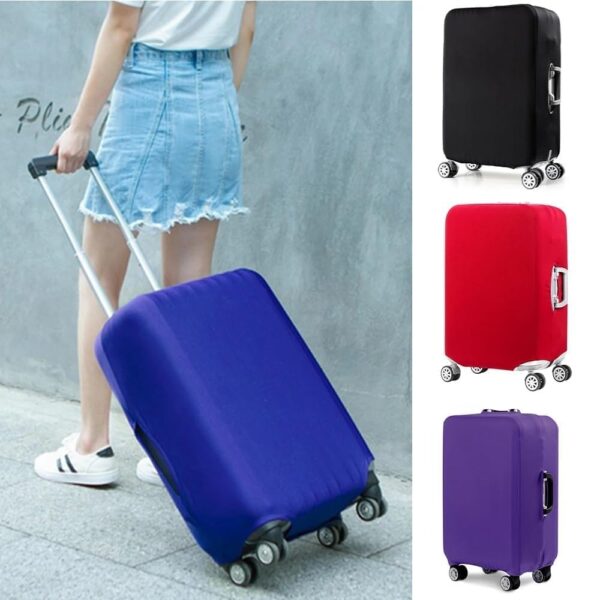 Foldable Elastic Dustproof Luggage Cover for Travelling Suitcase Trolley Protective Essential Accessories (Medium Size: 55.8 x 63.5 Cm), Multicolour 1 Pcs - Image 6