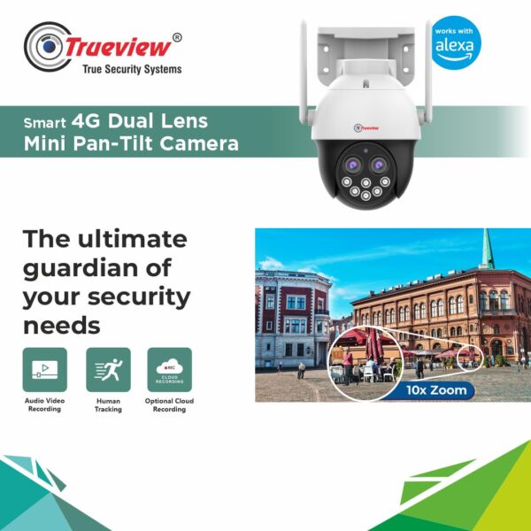 Trueview 4MP Smart CCTV Dual Lens 4G Sim Based Pan/Tilt 10X Combined Zoom Outdoor Indoor Security Camera, Water Proof, 2 Way Talk, Cloud Storage, Motion Detect, Color Night Vision, 30Mtr IR Distance - Image 7