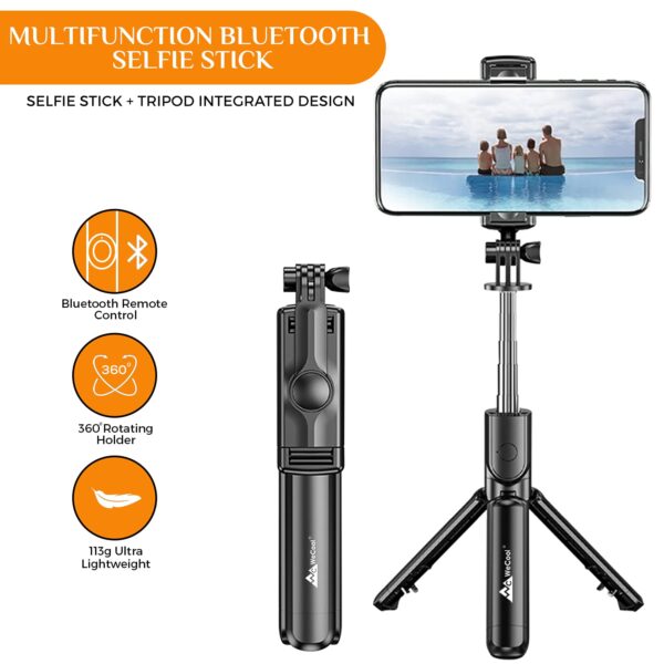 WeCool S1 Selfie Stick with Tripod Stand, 3-in-1 Multifunctional Selfie Stick with Detachable Wireless Remote for Vlogging & Photoshoot, Portable-Lightweight Selfie Stick for iPhone & Android Mobiles - Image 7
