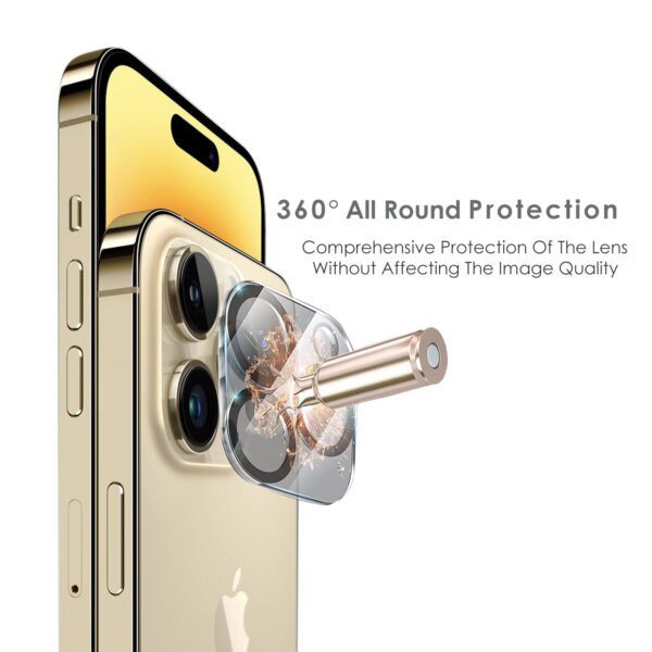 Amazon Brand - Solimo Tempered Glass Camera Lens Protector for iPhone 15(6.1 Inch)& iPhone 15 Plus(6.7 Inch)|Anti-Scratch|Black Tempered Glass - Image 5