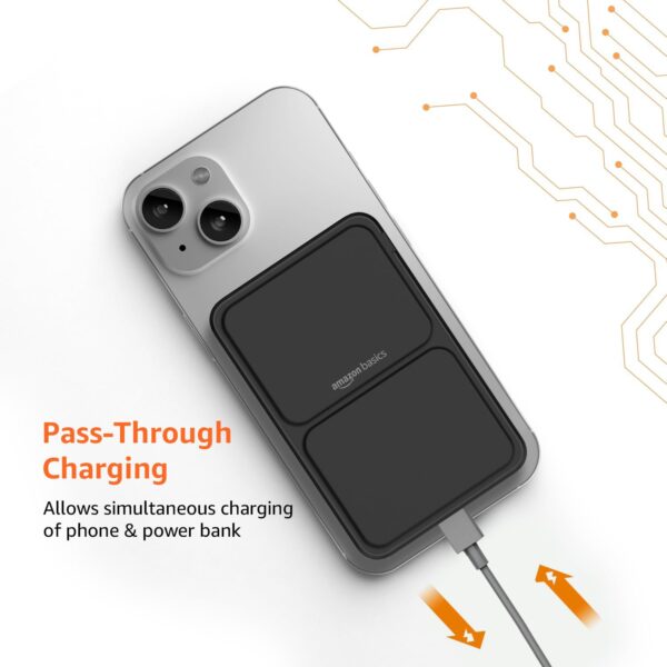 Amzon Basics 10000mAh 20W Fast Charging Power Bank and 15W Wireless Output | Type C Power Delivery (Input & Output) Quick Charge| Two Way Fast Charge | Made in India (Black) - Image 7