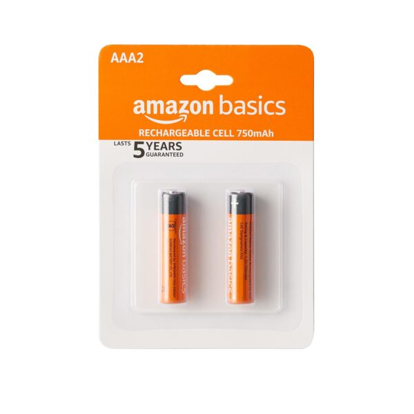 Amazon Basics AAA Rechargeable 750 mAh Batteries | Ready-to-use | Pre-Charged Ni-MH Batteries (Pack of 2) - Image 2