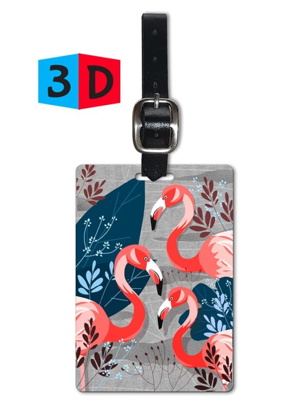 Lentikart 3D Lenticular Luggage Tag Set of 2 | Adventure Egypt Mummy Travel + Artistic Pink Flamingo | Luggage/Bag/Travel ID Label Tags for Suitcase & School Bags - Image 5