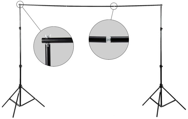 Amazon Basics Studio Background Stand Kit for Backdrop Photography and Videography, Adjustable, Foldable and Portable with Carry Bag (9 x 9 Feet) - Image 9