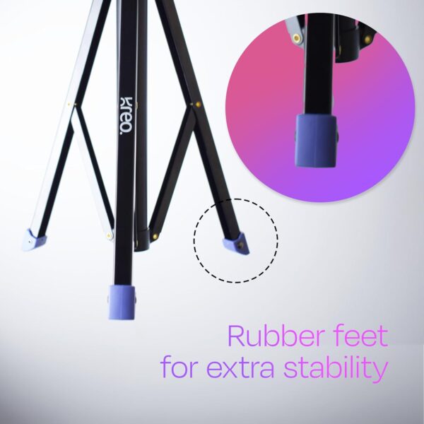 Kreo 1.6m Stayble Tripod Stand with Mobile Phone Holder for Mobile Phone Stand for Ring Lights and Camera Light Stand Tripod for Phone Mobile Stand for Video Recording Camera Stand for Video Shooting - Image 4