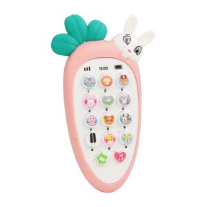 VGRASSP Radish Style Cute Rabbit Face Pretend Play Cell Phone Toy for Kids, Toddlers with Music, Ringtones, Lights – Birthday Party Favors and Gifts for Boys and Girls(Multicolor)