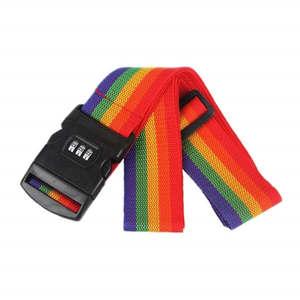 Inditradition Adjustable Nylon Luggage Strap Belt with Combination Number Lock, TSA Approved Suitcase Belt, 2 Meter (Rainbow Multicolor) - Pack of 1 - Image 3