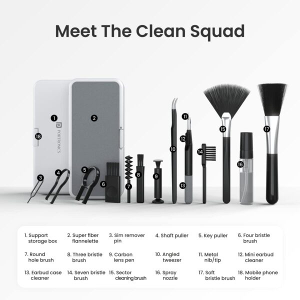 Portronics Clean N 19 in 1 Smart Gadget Cleaning Kit for Smartphones, Tablets, Laptops, Earbuds(White) - Image 7