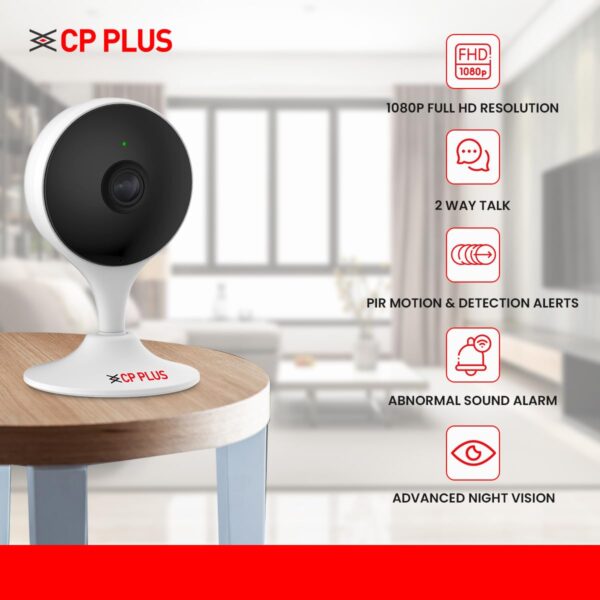 CP PLUS 2MP Full HD Smart Wi-fi CCTV Home Security Camera | 2Way Talk | Motion Detect | Human Detection | Supports ONVIF| Night Vision | Supports SD Card (Up to 256 GB) - CB21 - Image 3