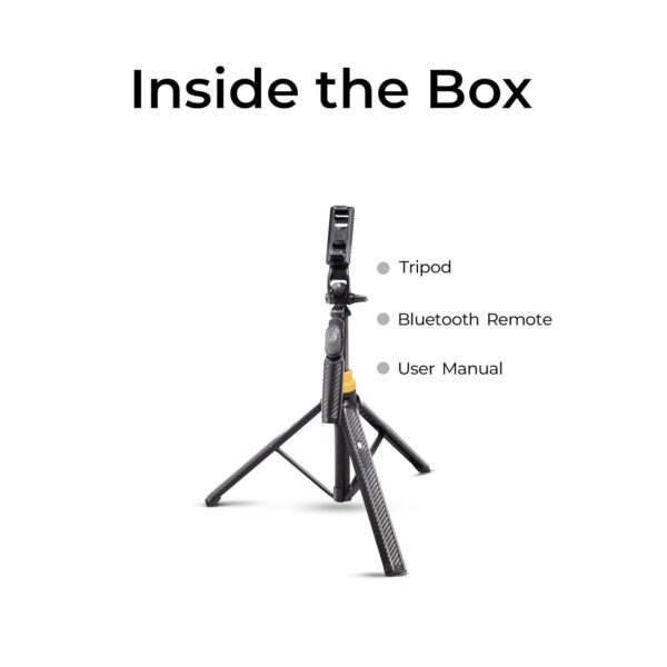 DIGITEK® (DTR-555 SS) 5.57ft Foldable Tripod Selfie Stick for Smartphones & Gopro Action Cameras, 360° Rotation, 3-Leg Base, 2Kg Load, 10m Wireless Remote, 7 Section Adjustable, for Selfie & Vloggers - Image 4