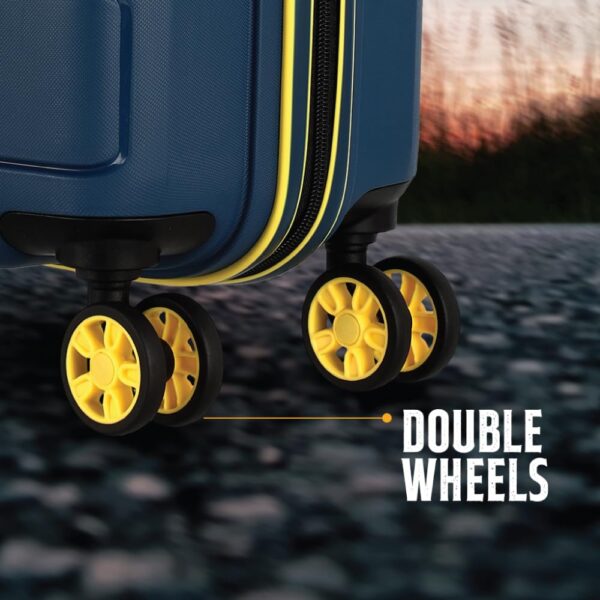 Kamiliant American Tourister Harrier Zing 56 Cms Small Cabin (Pp) Hard Sided 8 Wheels Spinner Luggage/Suitcase/Trolley Bag (Navy) (Double Wheel), Blue - Image 4