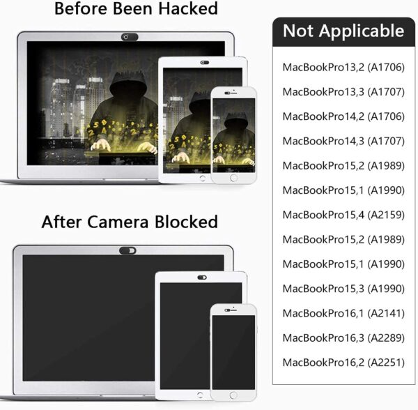 STRIFF Webcam Cover Slide, Ultra Thin Laptop Camera Cover Slide Blocker for Computer MacBook Pro iMac PC Tablet (Pack of 3), Black - Image 3