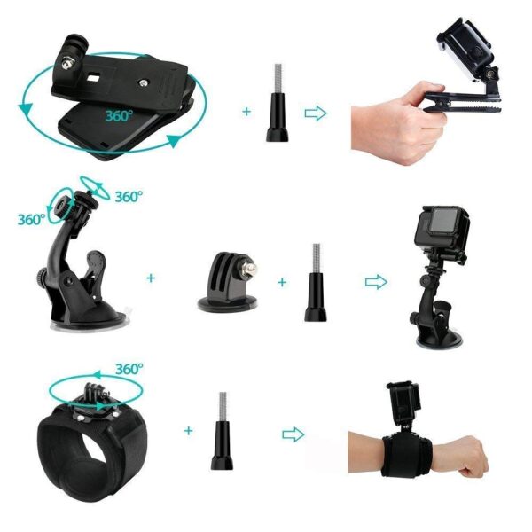 ADOFYS 40 in 1 Action Camera Accessory Kit Bundle Compatible for GoPro Hero 12/11/10/9/8/7/6/5/4/3/ SJCAM/Akaso/Apeman/Xiaomi Yi Action Camera - Image 5