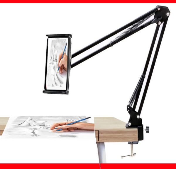 XORDUX Overhead Tripod Video Mobile Stand for Table Bed | Mobile Stand for Video Recording | Tripod for Phone Camera | Flexible Holder Strong Long arm for Streaming, Desktop, Bedroom, Office - Image 2