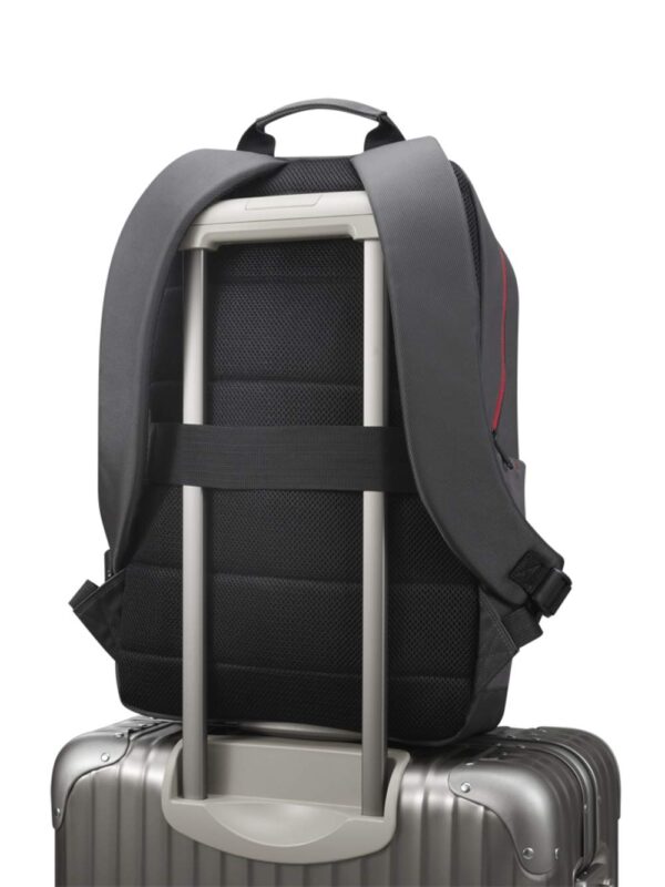Lenovo 39.63cm (15.6") Executive Red Backpack; Made in India, Water-resistant; Travel, School, Office friendly; Vented & well-padded back panel with luggage strap; Padded adjustable shoulder straps - Image 7